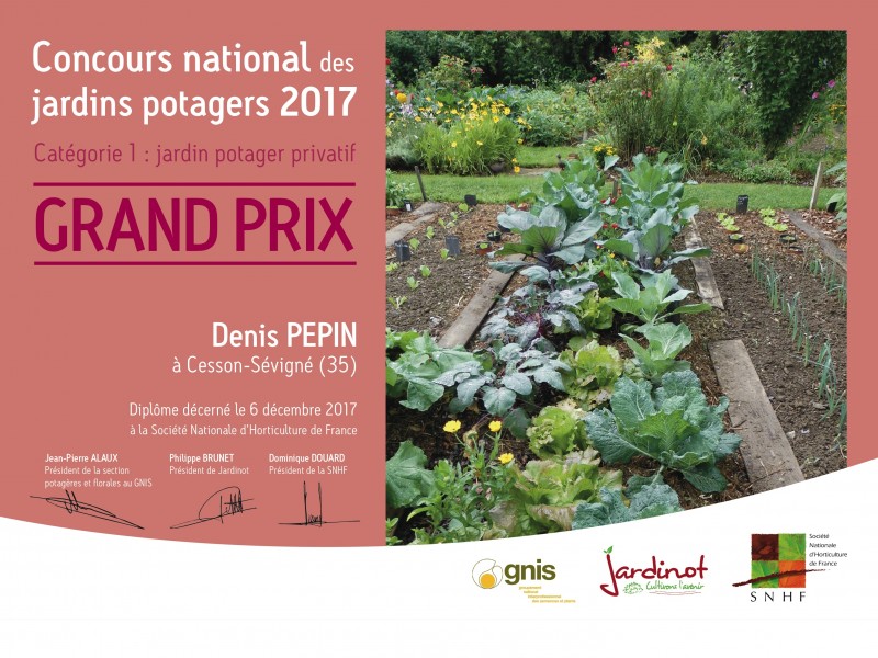 Denis et Christine Pépin Grand Prix du Concours National des Jardins Potagers 2017